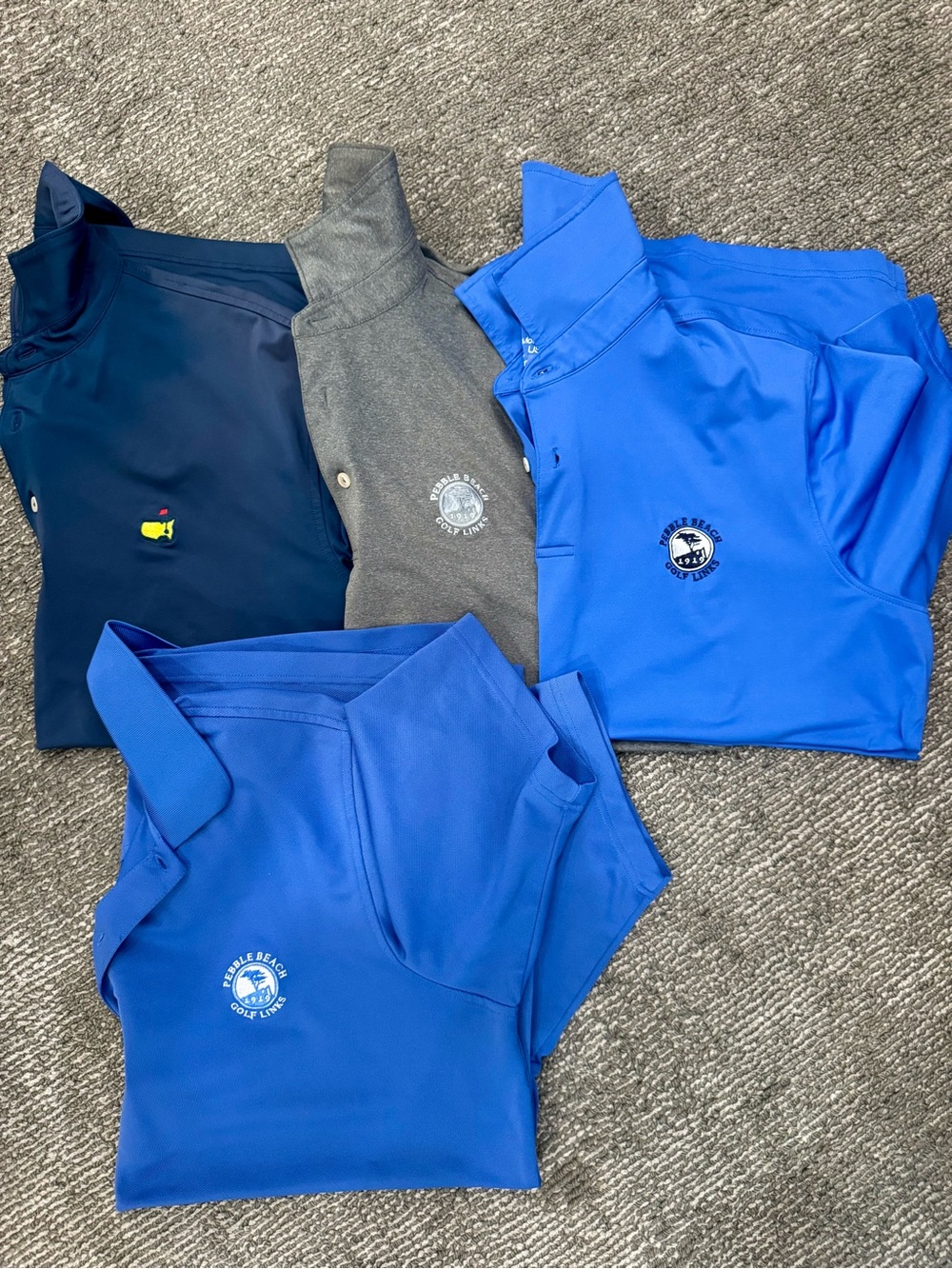 Men’s M golf shirt bundle - pebble beach and masters - Peter millar & fairway gr
